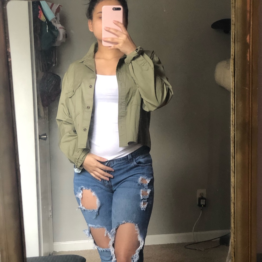 Crop button down